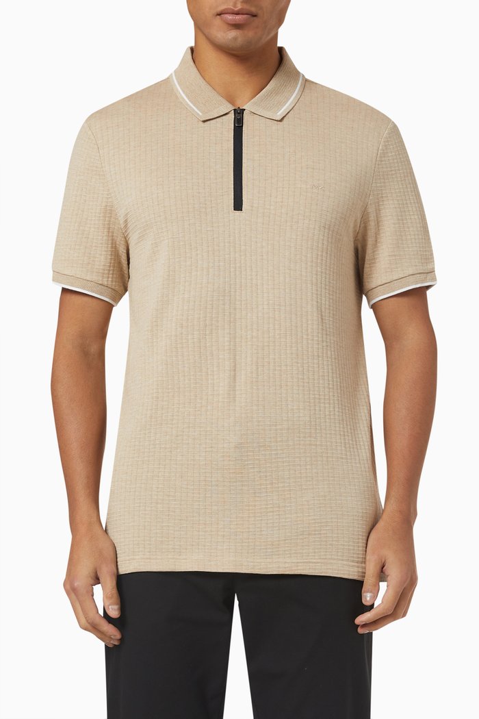 

Polo Shirt in Knit Cotton, Brown