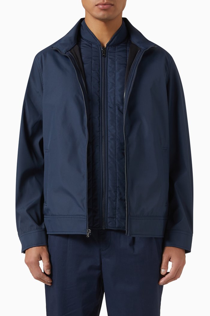 

3-in-1 Track Jacket in Tech-blend Fabric, Blue