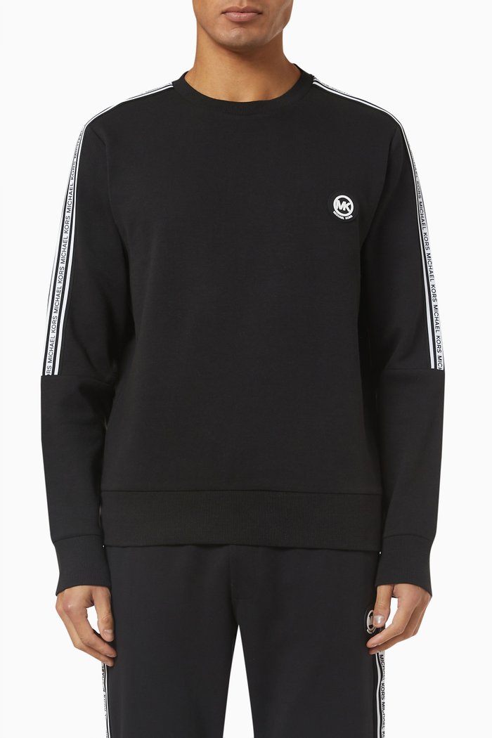 

Logo Tape Sweatshirt in Cotton Blend, Black