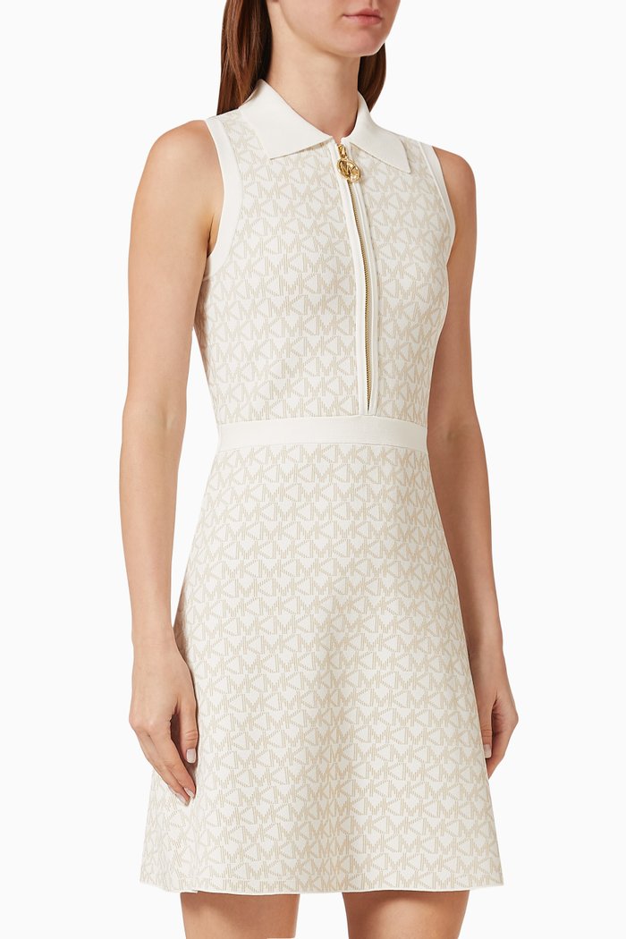 

Logo Mini Dress in Jacquard, Brown