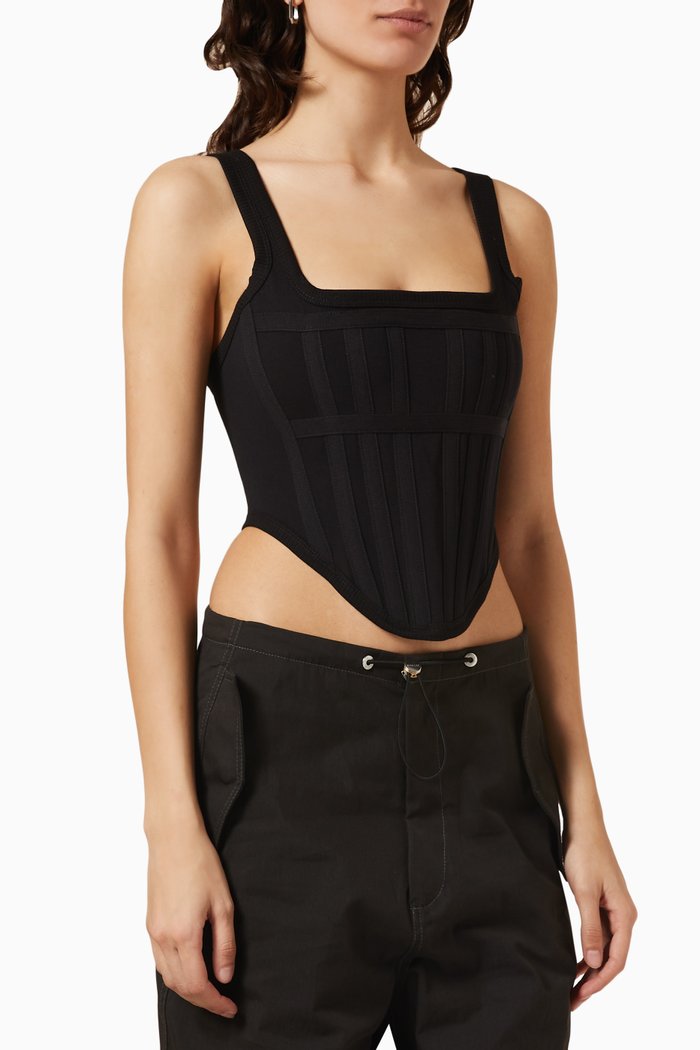 

Corset Top in Cotton-jersey, Black