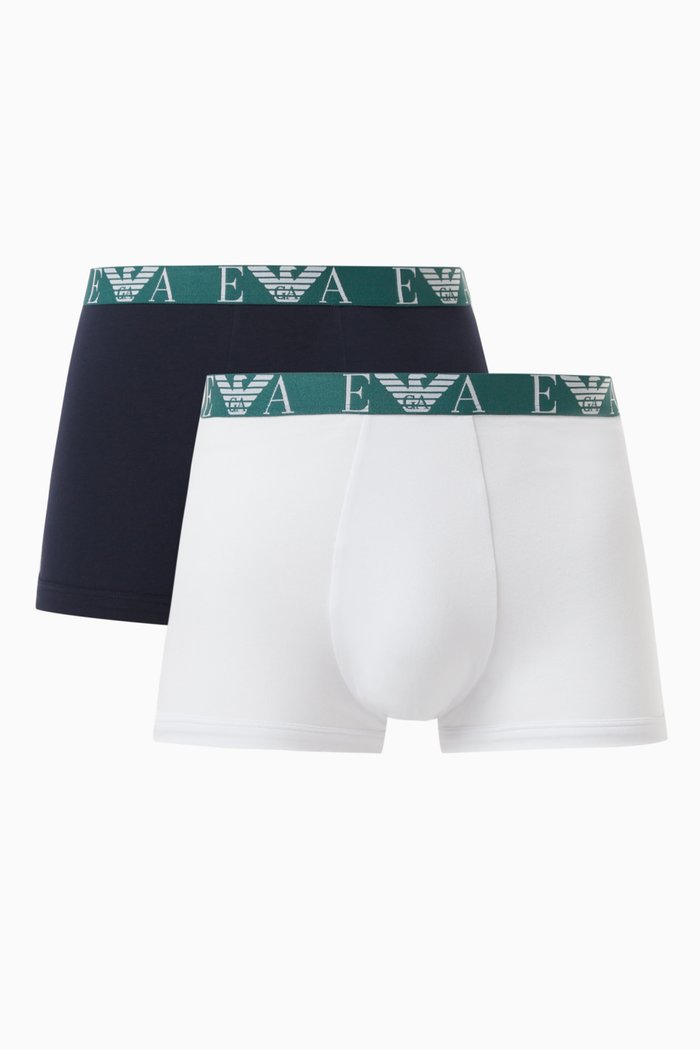 

Logo Trunks in Cotton Stretch, Set of 2, White