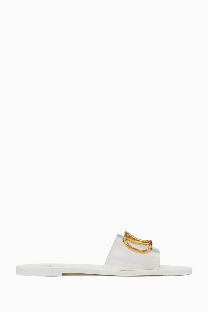 Valentino Garavani VLOGO Signature Slides in Plexi, White