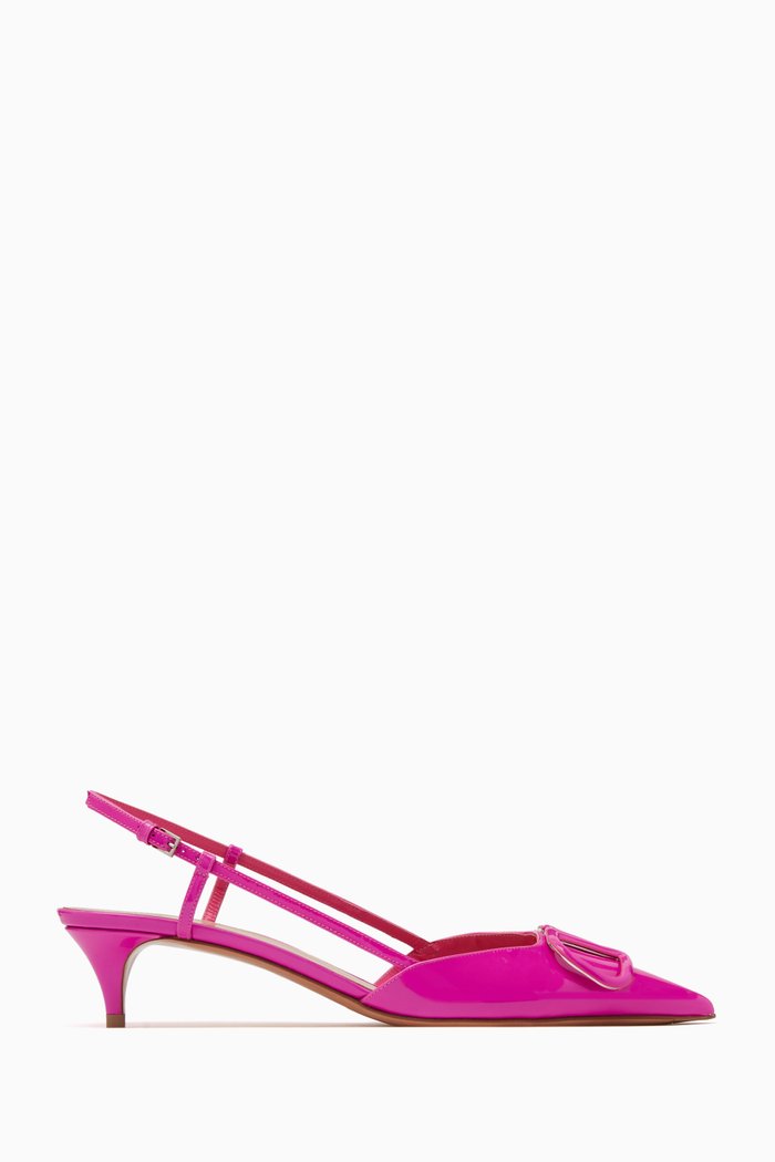 

Valentino Garavani VLOGO Slingback 40 Pumps in Patent Leather, Pink