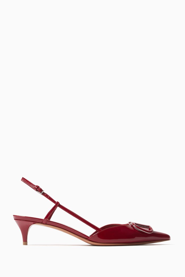 

Valentino Garavani VLOGO Slingback 40 Pumps in Patent Leather, Red