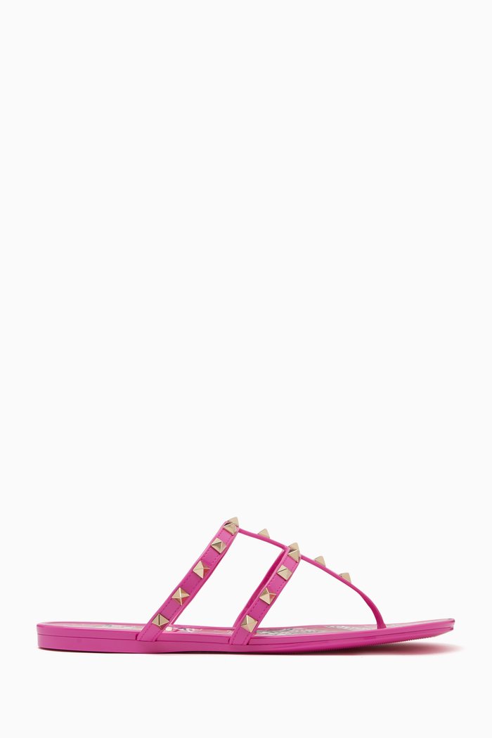 

Summer Rockstud Sandals in PVC, Pink