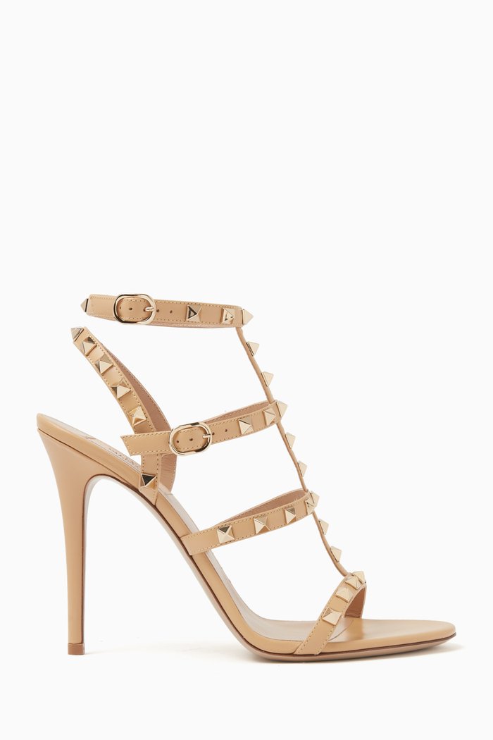 

Valentino Garavani Rockstud 105 Sandals in Leather, Neutral