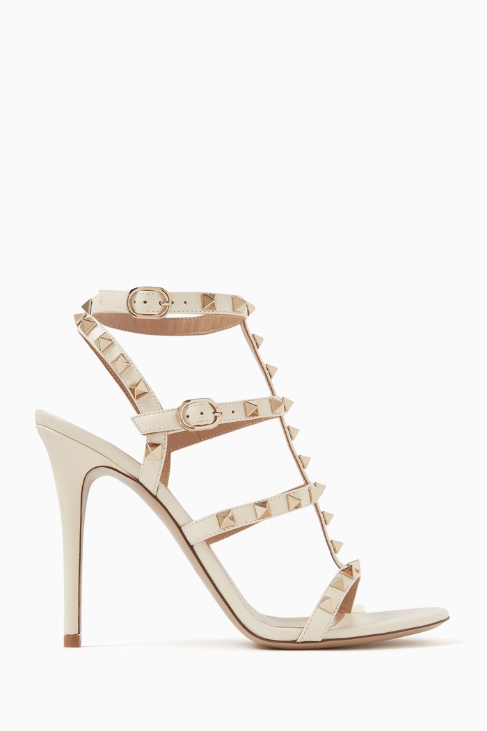 

Valentino Garavani Rockstud 105 Sandals in Leather, White