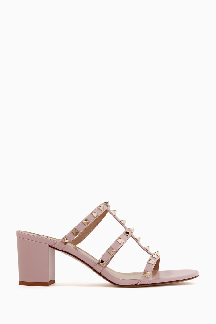 

Valentino Garavani Rockstud 60 Slide Sandals in Leather, Purple