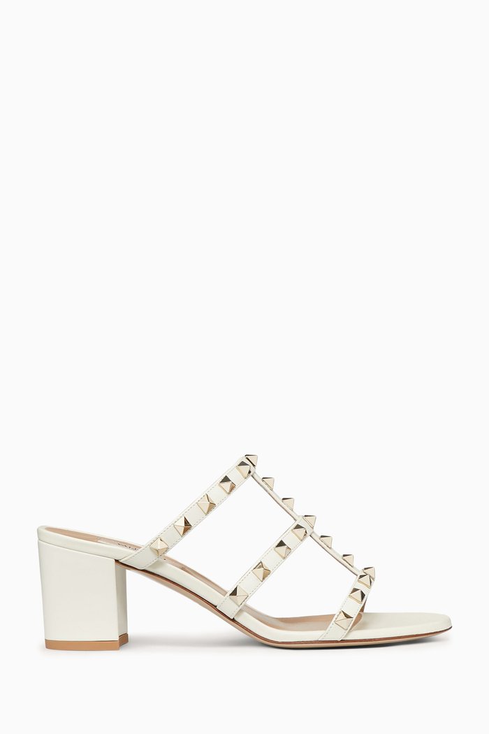 

Valentino Garavani Rockstud-Embellished Sandals, White