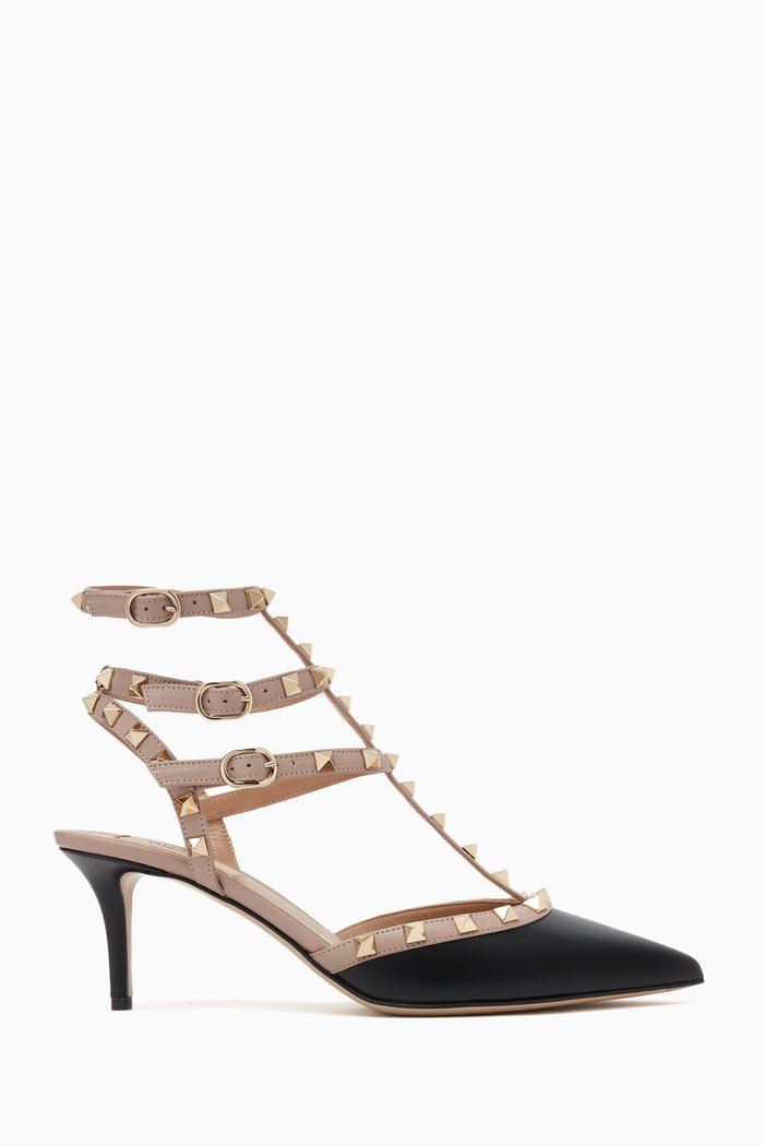 

Valentino Garavani Rockstud 65 Caged Pumps in Patent Leather, Black