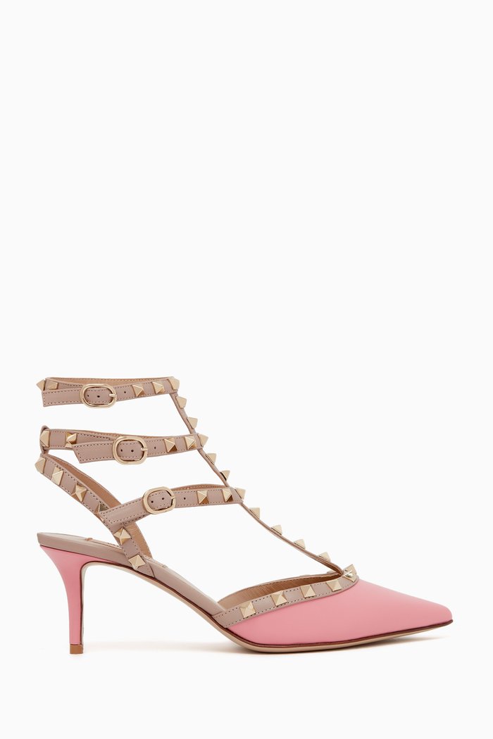 

Valentino Garavani Rockstud 65 Caged Pumps in Patent Leather, Pink