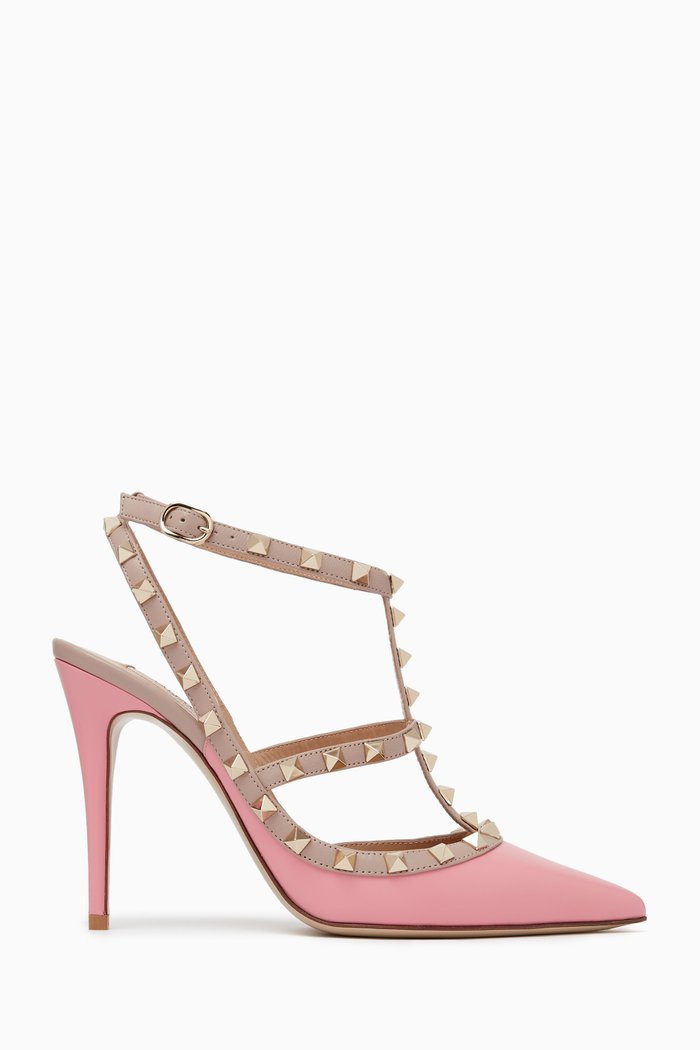 

Valentino Garavani Rockstud 100 Caged Pumps in Nappa, Pink