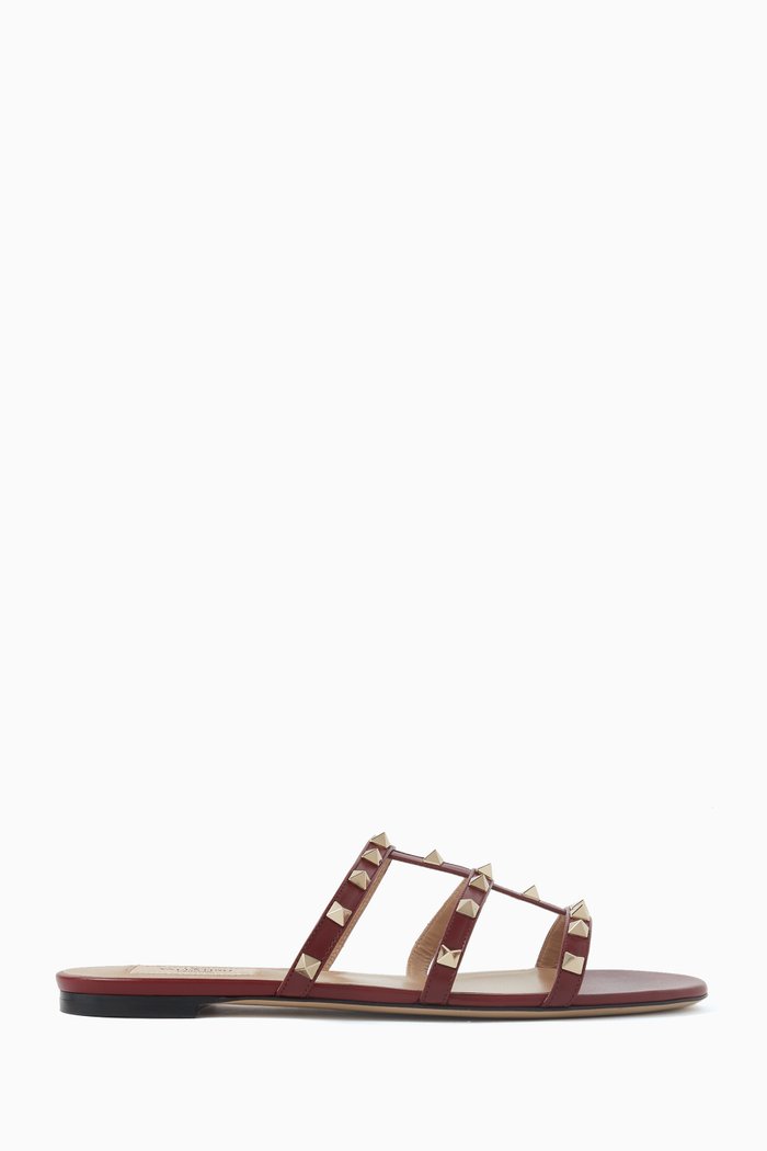 

Valentino Garavani Rockstud Slides in Leather, Red