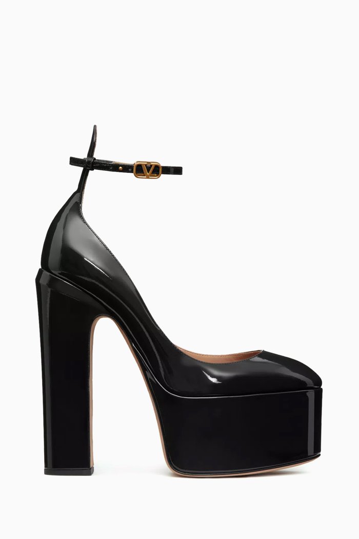 

Valentino Garavani Tan-Go 120 Platform Pumps in Patent-leather, Black