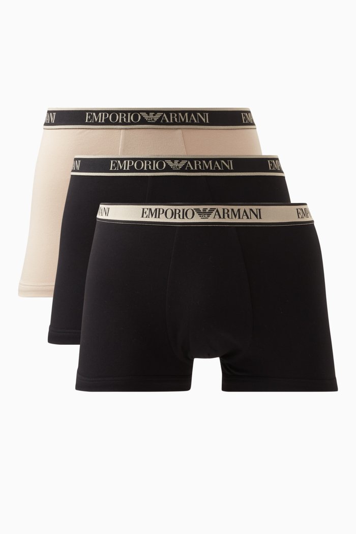

Boxers in Cotton, Set of 3, Black