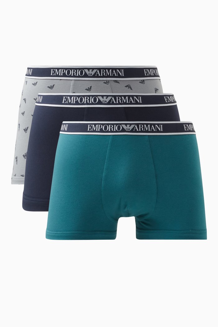 

Boxers in Cotton, Set of 3, Blue