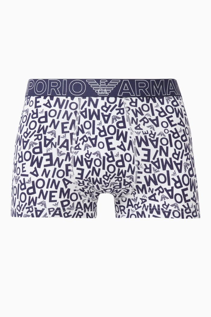 

All-over Logo Boxers in Cotton Jersey, White