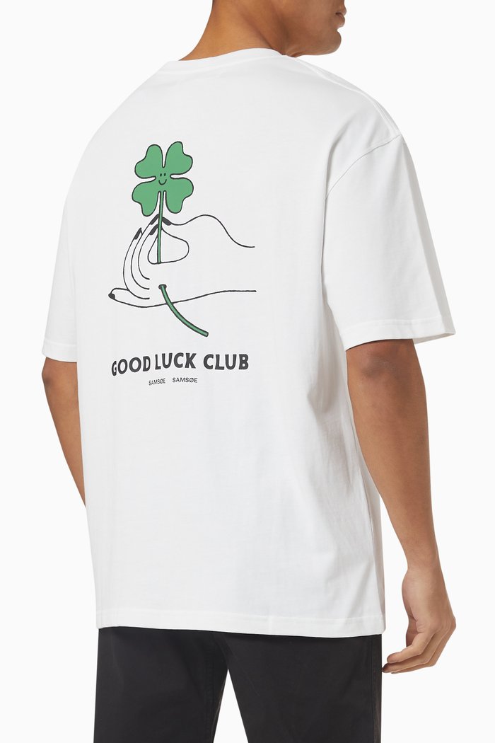 

Good Luck T-shirt in Organic Cotton, White