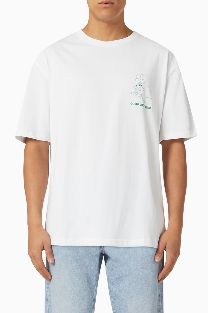 

Good Luck T-shirt in Organic Cotton, White
