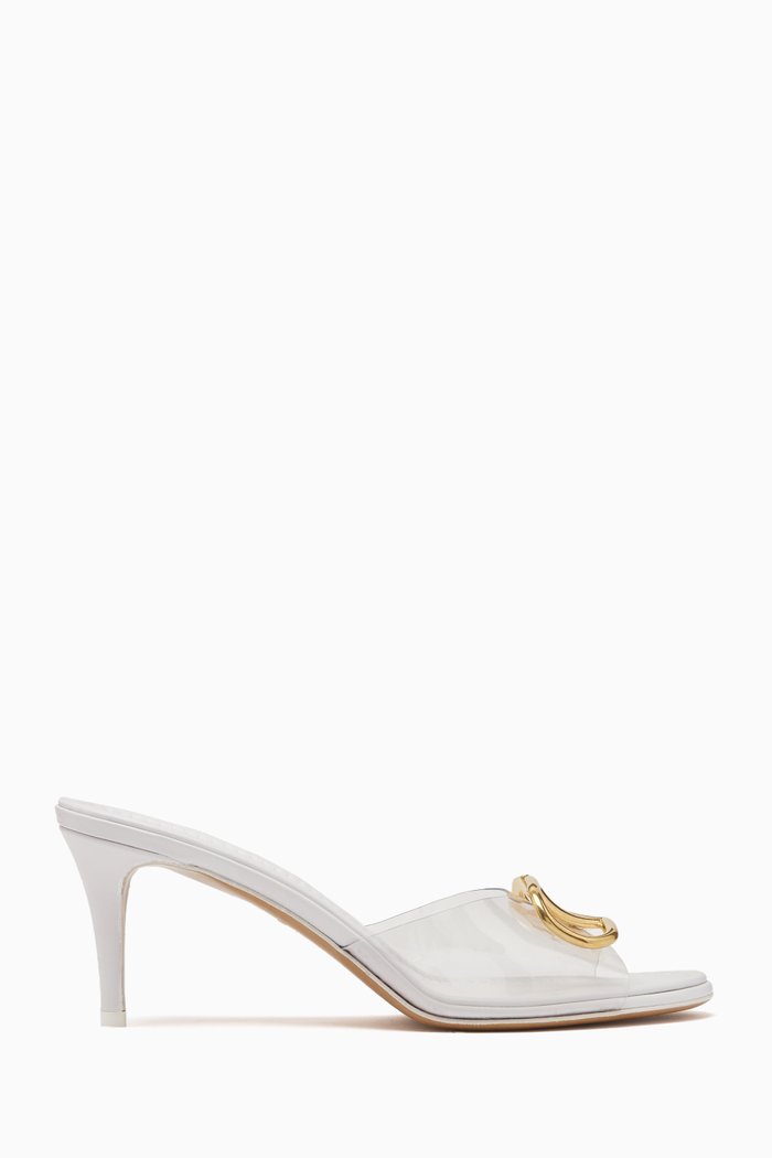 

VLogo Slip-on 80 Mules in Patent Leather & PVC, White