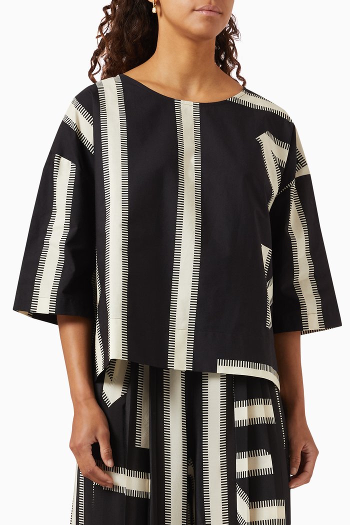 

Agnelli Matera Artist Top in Cotton-poplin, Black