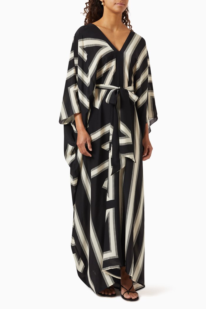 

The Agnelli Capri Maxi Dress in Silk-crepe, Black