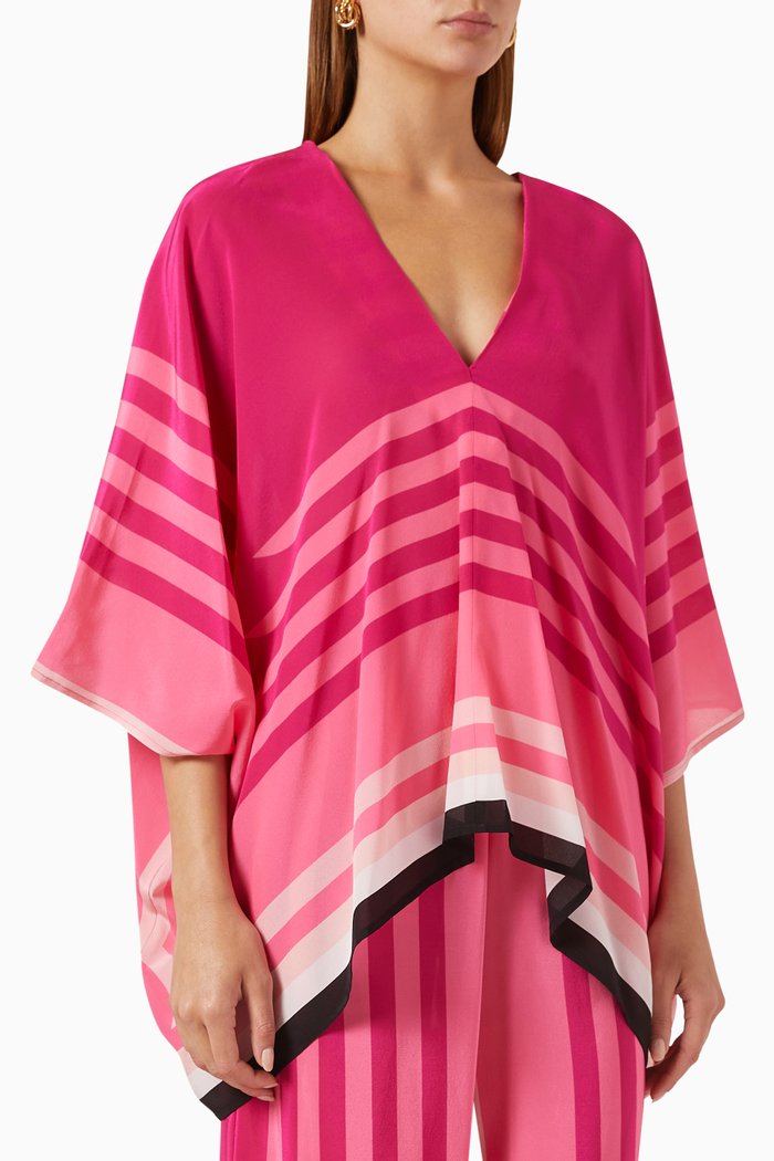 

Tulip Majorca Scarf Top in Silk Crepe de Chine, Pink