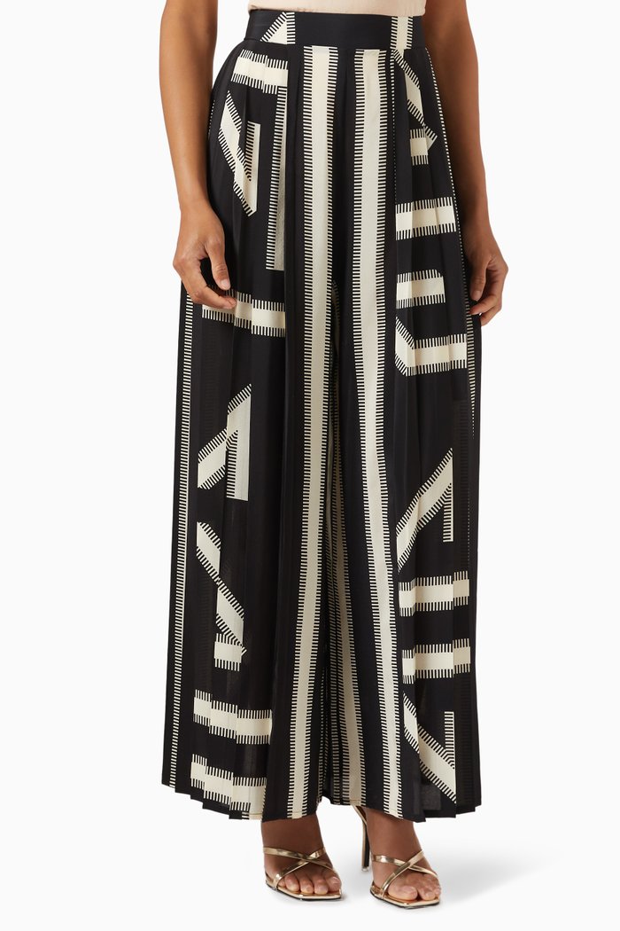 

Agnelli Penzance Pleated Pants in Silk-crepe, Black