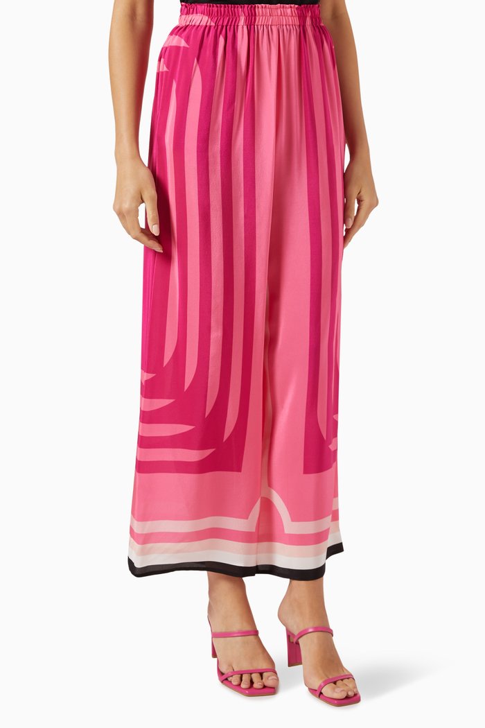Tulip Lisbon Pants in Silk Crepe de Chine, Pink