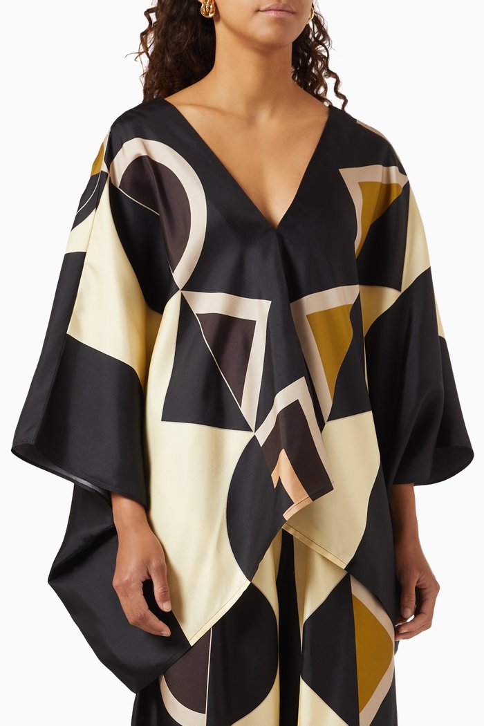

The Pampas Majorca Scarf Top in Silk-twill, Brown