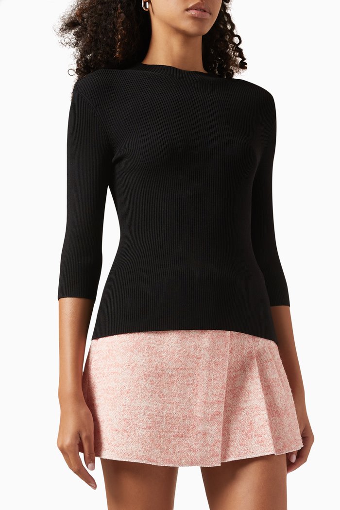 

Manuella Top in Ribbed Knit, Black