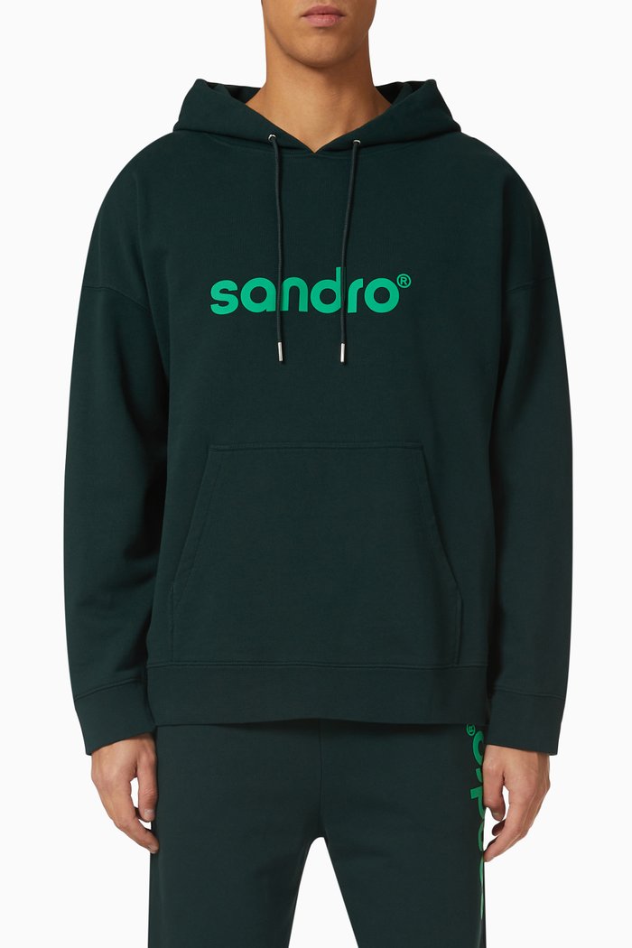 

Logo Hoodie in Cotton Fleece, Green