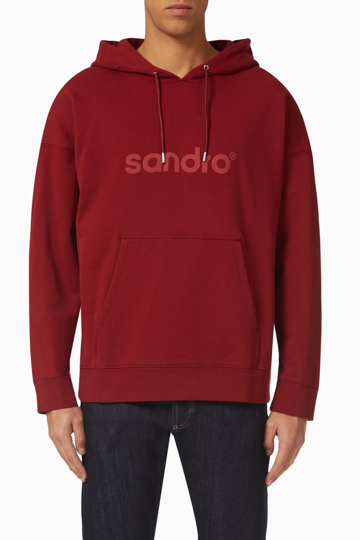 

Logo Hoodie in Cotton Fleece, Red