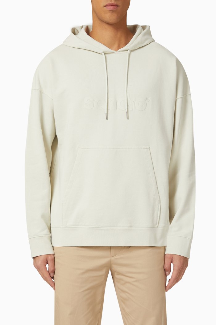 

Logo Hoodie in Cotton Fleece, Grey