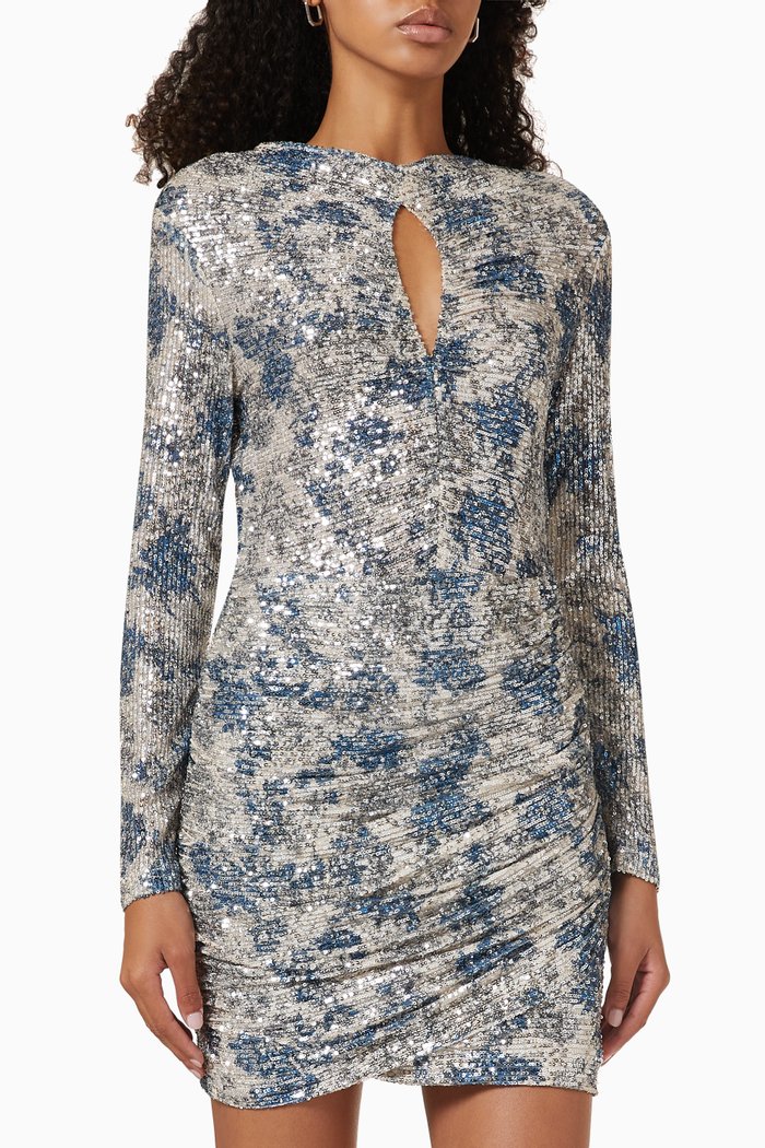 

Raquine Draped Sequin-embellished Mini Dress, Silver