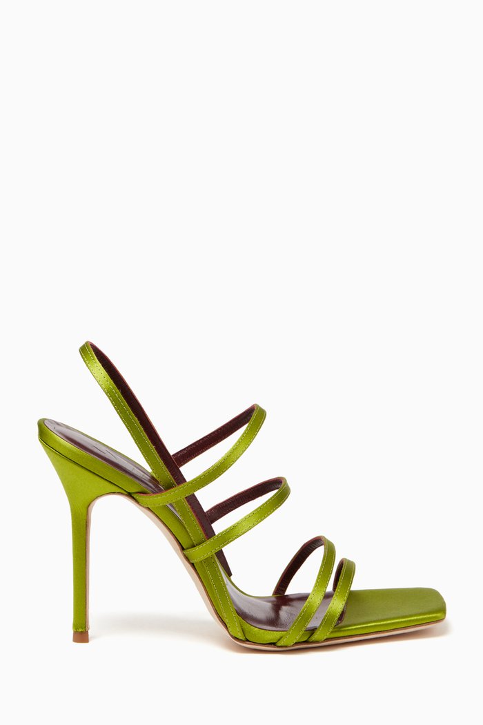 

Anise 100 Slingback Heels in Satin, Green