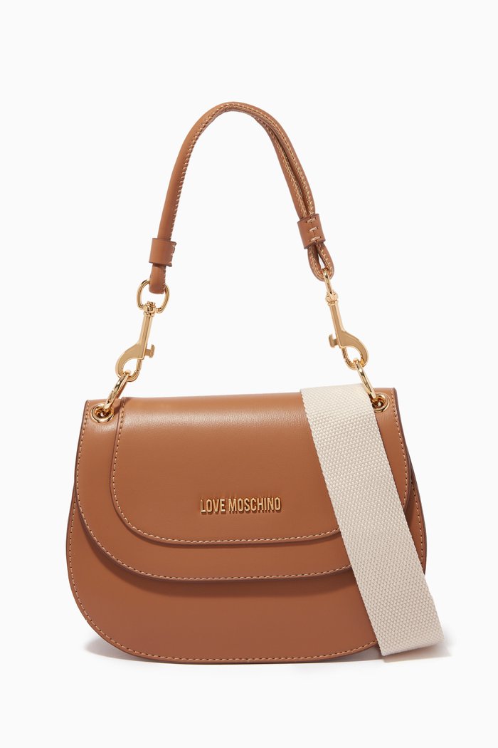 

Eco Shoulder Bag in Faux Leather, Brown