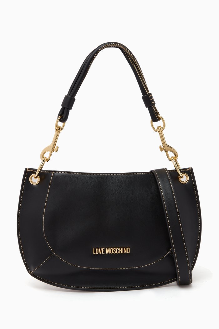 

Sustainable Mini Shoulder Bag in Faux Leather, Black
