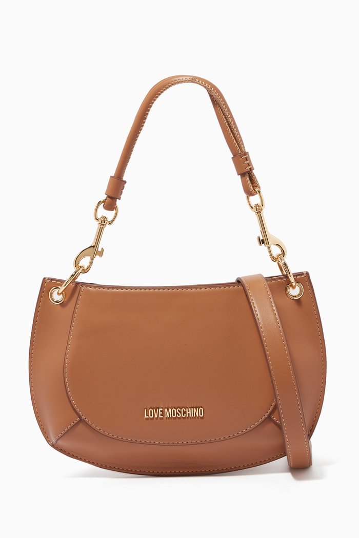 

Sustainable Mini Shoulder Bag in Faux Leather, Brown