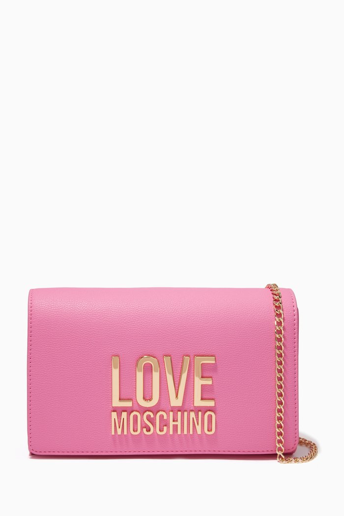 

Small Evening Crossbody Bag in Leather, Pink