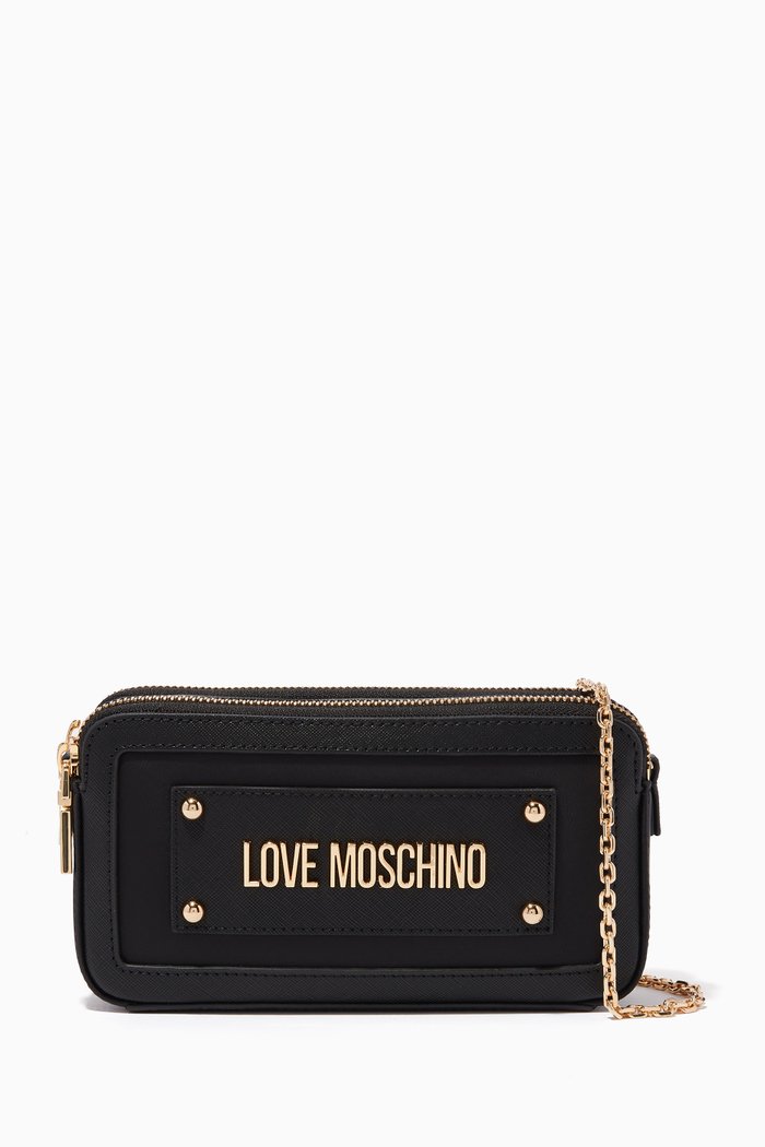 

Timeless Logo Wallet in Nylon & Faux Leather, Black