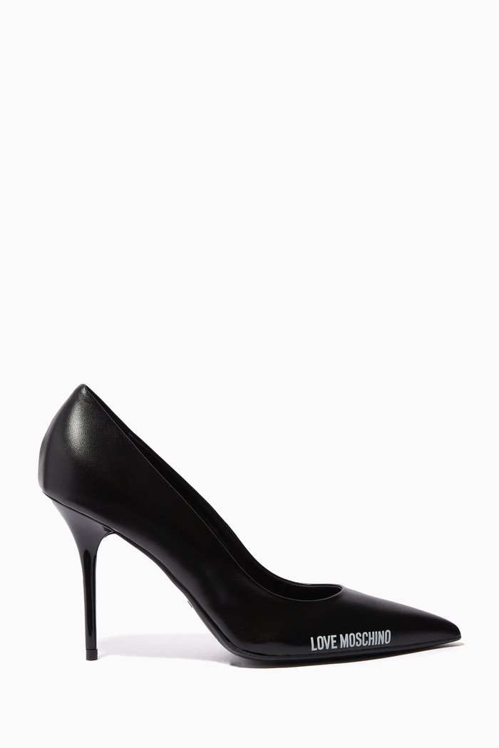 

Logo 95 Pumps in Smooth Leather, Black