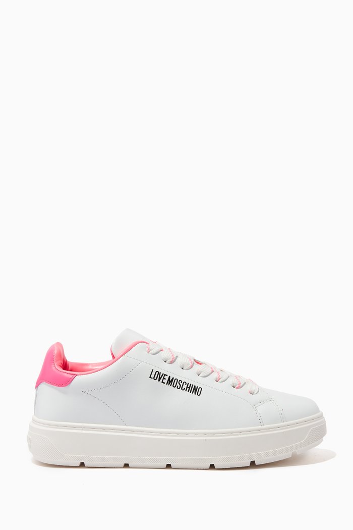 

Love Logo Low-top Sneakers in Leather, Pink