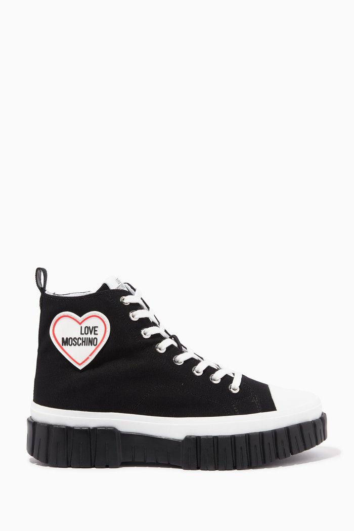 

Lovely Love High-top Sneakers in Canvas, Black