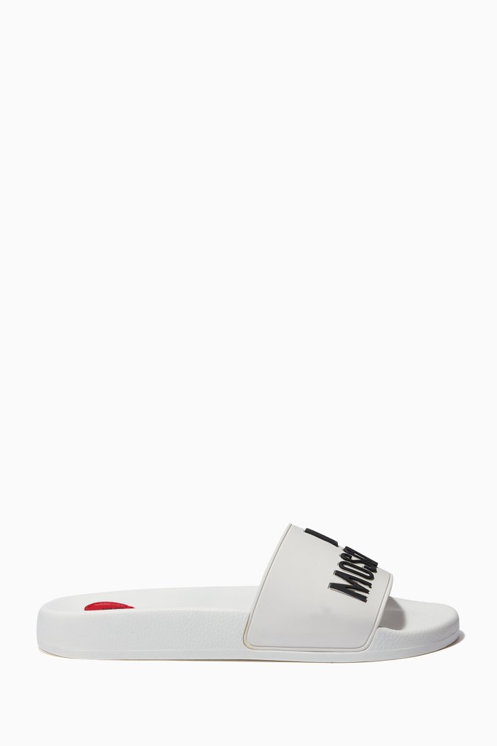 

Logo Pool Slides in Rubber, White