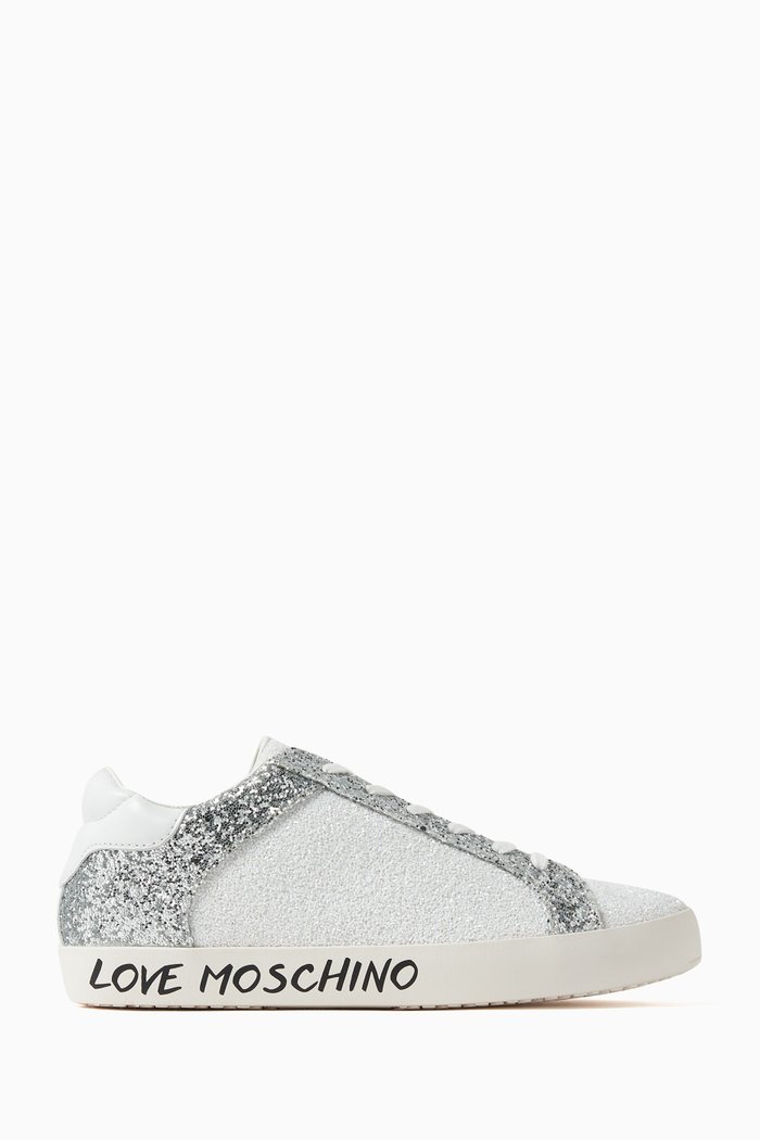 

Free Love Sneakers in Smooth Leather, Silver