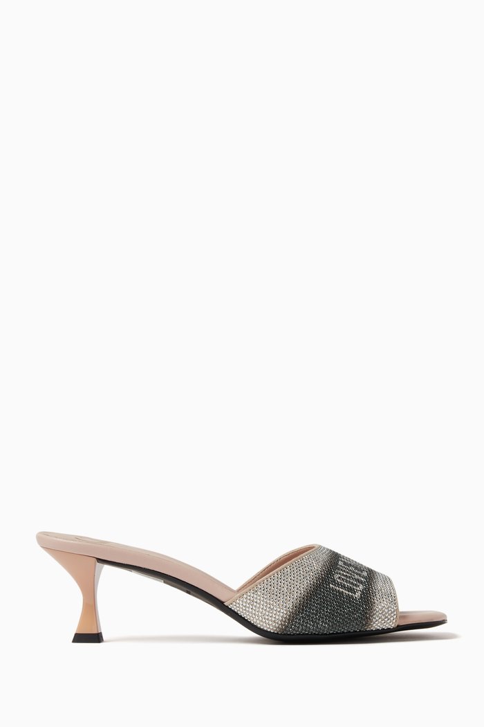 

Degradé 55 Mules in Micro-studded Leather, Neutral