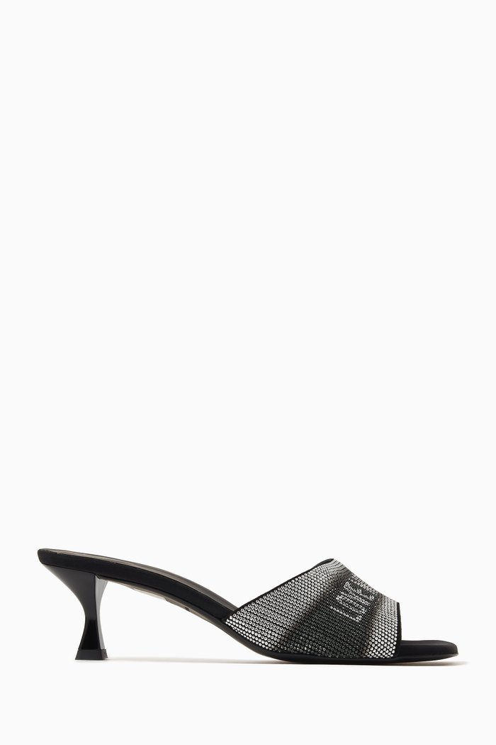 

Degradé 55 Mules in Micro-studded Leather, Black