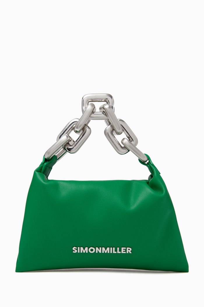 

Mini Linked Puffing Bag in Vegan Leather, Green